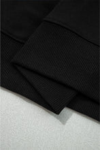Load image into Gallery viewer, Black Varsity Baseball Bow Graphic Striped Sleeve Baggy Sweatshirt
