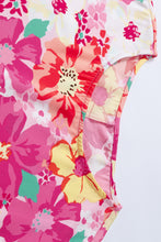 Load image into Gallery viewer, Pink Shirred Cuffs 3/4 Sleeve Floral Blouse
