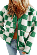 Cargar imagen en el visor de la galería, Lapis Checked Snap Button Sherpa Jacket
