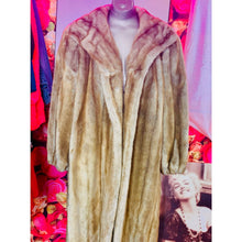 Load image into Gallery viewer, Vintage Tissavel 100% Acrylic Long Faux Fur Coat in Light Brown with Belt
