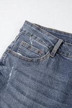 Load image into Gallery viewer, Medium Grey Plus Size Button Fly High Waist Ripped Straight Leg Jeans
