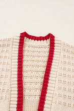 Load image into Gallery viewer, Apricot Bow Pattern Textured Open Front Baggy Cardigan
