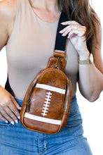 Cargar imagen en el visor de la galería, Brown Rugby Football PU Mini Crossbody Bag
