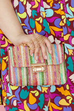 Cargar imagen en el visor de la galería, Strawberry Pink Bohemian Woven Gold Chain Shoulder Bag
