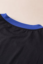 Cargar imagen en el visor de la galería, Black Contrast Trim Cap Sleeve Tee Shorts Set
