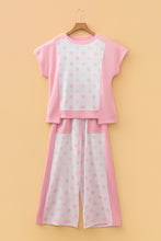 Cargar imagen en el visor de la galería, Yellow Color Block Patchwork Polka Dot Wide Leg Pant Set
