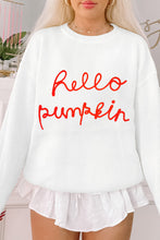 Load image into Gallery viewer, White Hello Pumpkin Graphic Sweater
