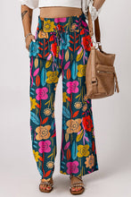 Load image into Gallery viewer, Green Floral Smocked Waist Loose Pants
