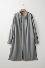 Load image into Gallery viewer, Medium Grey Aztec Accent Side Slit Open Front Long Cardigan
