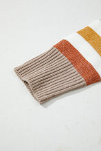 Cargar imagen en el visor de la galería, Multicolour Striped Colorblock Drop Shoulder Plus Size Sweater
