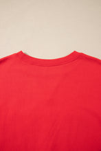Cargar imagen en el visor de la galería, Fiery Red GAMEDAY Embroidered Patch Pattern Casual Shift Sweatshirt
