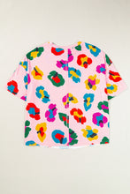 Load image into Gallery viewer, Pink Leopard Drop Shoulder Oversize Tee
