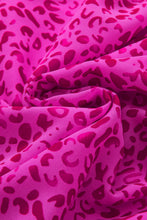 Load image into Gallery viewer, Hot Pink Leopard Shirred Puff Sleeve Flowy Blouse

