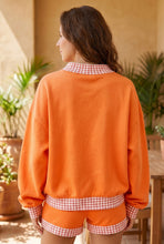 Cargar imagen en el visor de la galería, Carrot Gingham Trim Baggy Pullover 2pcs Short Set
