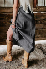 Load image into Gallery viewer, Dark Grey Fully Buttoned Long Denim Skirt
