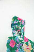 Load image into Gallery viewer, Green Floral Print Sleeveless Ruffle Tiered Maxi Dress
