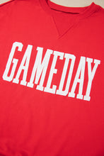 Cargar imagen en el visor de la galería, Fiery Red GAMEDAY Embroidered Patch Pattern Casual Shift Sweatshirt
