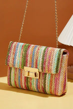 Load image into Gallery viewer, Strawberry Pink Bohemian Woven Gold Chain Shoulder Bag
