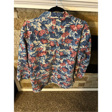 Load image into Gallery viewer, Vintage 80s 100% Cotton Floral Blue &amp; Pink Blazer Jacket Lightweight Blazer
