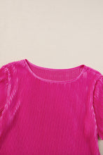 Cargar imagen en el visor de la galería, Bright Pink Casual Pleated Short Two-piece Set
