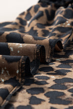 Cargar imagen en el visor de la galería, Black Flutter Sleeve Bodice Splicing Leopard Print Dress
