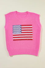 Load image into Gallery viewer, Bonbon Sparkling American Flag Knitted Vest
