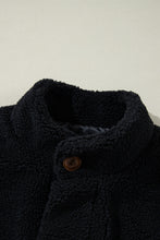 Cargar imagen en el visor de la galería, Black Sherpa Stand Collar Jacket Vest
