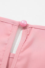 Cargar imagen en el visor de la galería, Dusty Pink Contrast Applique Mesh Half Sleeve Blouse
