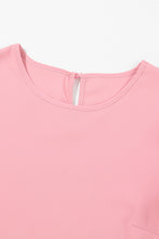 Cargar imagen en el visor de la galería, Dusty Pink Contrast Applique Mesh Half Sleeve Blouse
