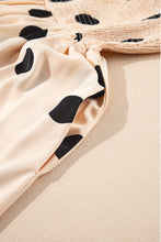 Load image into Gallery viewer, Oatmeal Polka Dot Smocked Fit Flared Sleeveless Long Dress
