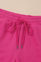 Load image into Gallery viewer, Strawberry Pink Striped Detail Flutter Sleeve Zipped Collar Short Set
