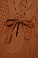 Load image into Gallery viewer, Cinnamon Solid Color Tie V Neck Sleeveless Corduroy Romper
