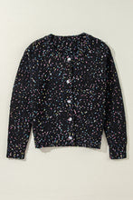 Cargar imagen en el visor de la galería, Black Multicolor Confetti Sweater Cardigan
