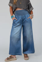 Load image into Gallery viewer, Ashleigh Blue Smocked Waist Wide Leg Jeans
