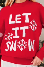 Load image into Gallery viewer, Red Dahlia LET IT SNOW Graphic Christmas Holiday Loose Sweater
