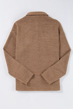 Load image into Gallery viewer, Dark Khaki Solid Color Corduroy Buttoned Long Sleeve Shacket
