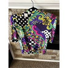 Load image into Gallery viewer, Worthington Floral Patchwork Blazer Jacket in Black &amp; Multicolor Hot Pink Polka
