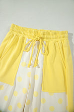 Load image into Gallery viewer, Yellow Color Block Patchwork Polka Dot Wide Leg Pant Set
