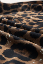 Cargar imagen en el visor de la galería, Black Flutter Sleeve Bodice Splicing Leopard Print Dress
