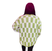 Load image into Gallery viewer, Lime Green Checkerboard Sweater
