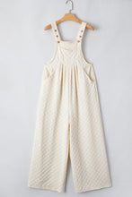 Load image into Gallery viewer, Beige Checkered Pocketed High Waist Wide Leg Overall
