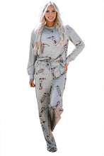 Cargar imagen en el visor de la galería, Gray Cowgirl Boots Printed Long Sleeve Top Pants Lounge Set
