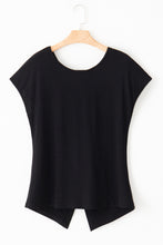 Load image into Gallery viewer, Black Pearls Embellished Twist Back Tee
