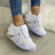 Cargar imagen en el visor de la galería, Lace-Up PU Leather Platform Sneakers
