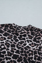Cargar imagen en el visor de la galería, Khaki Leopard Print Sheer Mesh Short Sleeve Top
