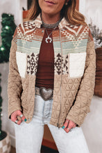Load image into Gallery viewer, Light French Beige Aztec Quilted Patchwork Western Fashion Jacket
