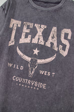 Load image into Gallery viewer, Medium Grey TEXAS Steer Head Graphic Mineral Wash Oversized T Shirt
