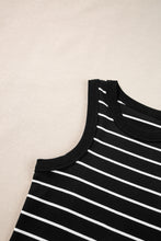 Cargar imagen en el visor de la galería, Black Stripe Ribbed Knit Tank Mini Dress
