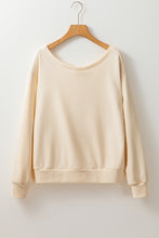 Load image into Gallery viewer, Apricot Bowknot Dewback Round Neck Sweatshirt
