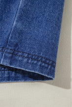 Cargar imagen en el visor de la galería, Sail Blue Large Side Pockets Zip-up Denim Jacket
